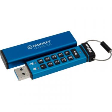USB флеш накопитель Kingston 16GB IronKey Keypad 200 Blue USB 3.2 Фото