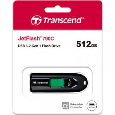 USB флеш накопитель Transcend 512GB JetFlash 790C USB 3.1 Type-C Фото 6
