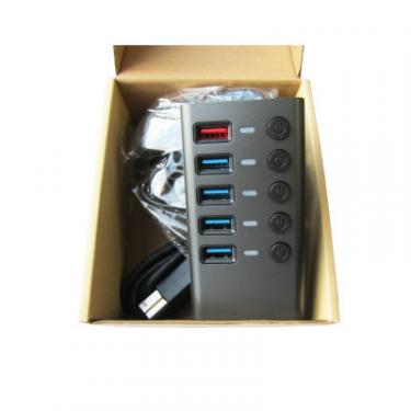 Концентратор Dynamode 5 ports USB3.0 to 4*USB3.0+2.4А Power Adapter 2.5A Фото 8