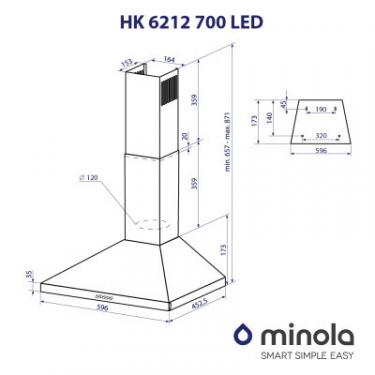 Вытяжка кухонная Minola HK 6212 BR 700 LED Фото 10
