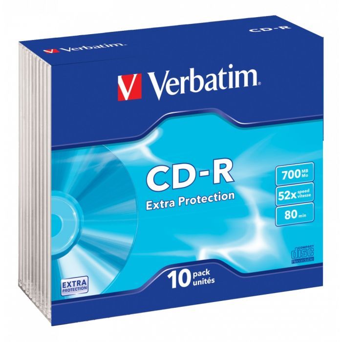 Диск CD Verbatim CD-R 700Mb 52x Slim case 10шт Extra Фото