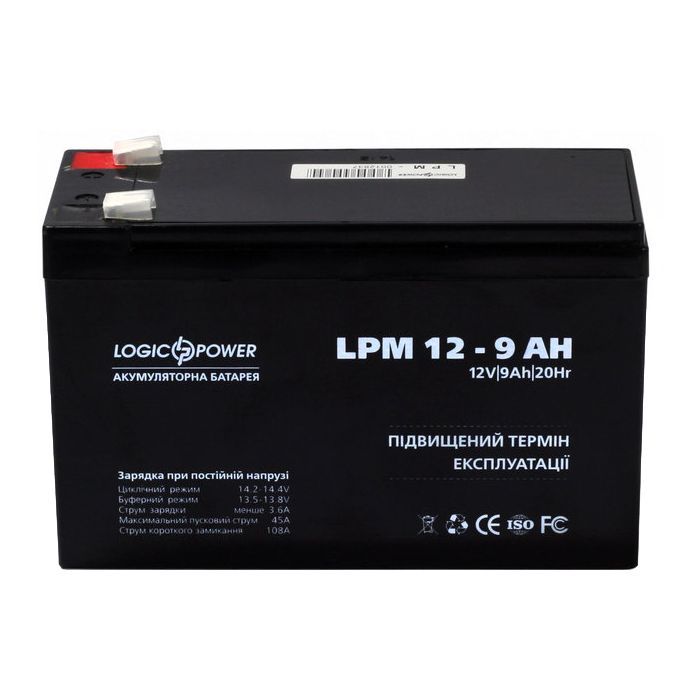 Батарея к ИБП LogicPower LPM 12В 9Ач Фото