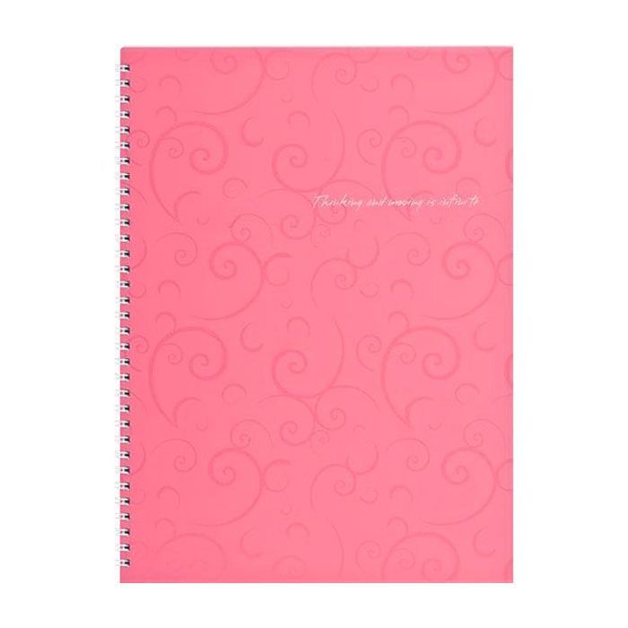 Блокнот Buromax spiral side, А4, 80sheets, Barocco, square, pink Фото