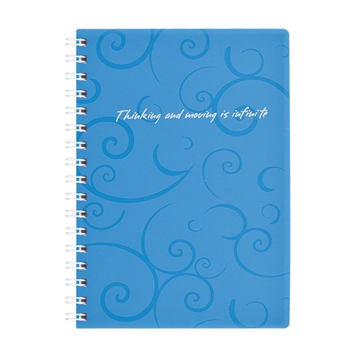 Блокнот Buromax spiral side, А6, 80sheets, Barocco, square, blue Фото