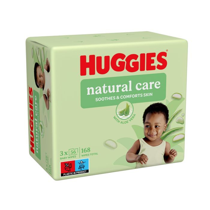 Детские влажные салфетки Huggies Natural Care 56 х 3 шт Фото