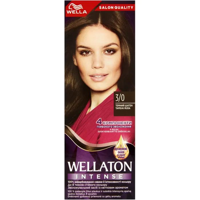 Краска для волос Wellaton 3/0 Темный шатен 110 мл Фото