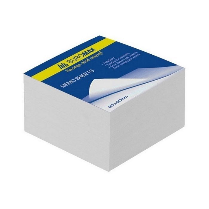 Бумага для заметок Buromax White JOBMAX 80х80х20мм., unglued Фото