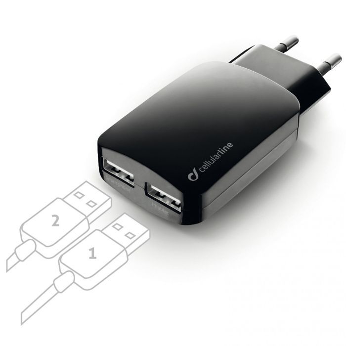 Зарядное устройство Cellularline 2*USB 3,1A Фото