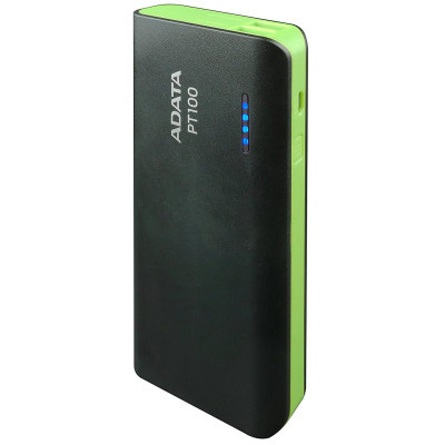 Батарея универсальная ADATA PT100 10000mAh Black-Green Фото