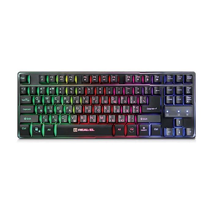 Клавиатура REAL-EL 8710 Gaming TKL Backlit Black Фото