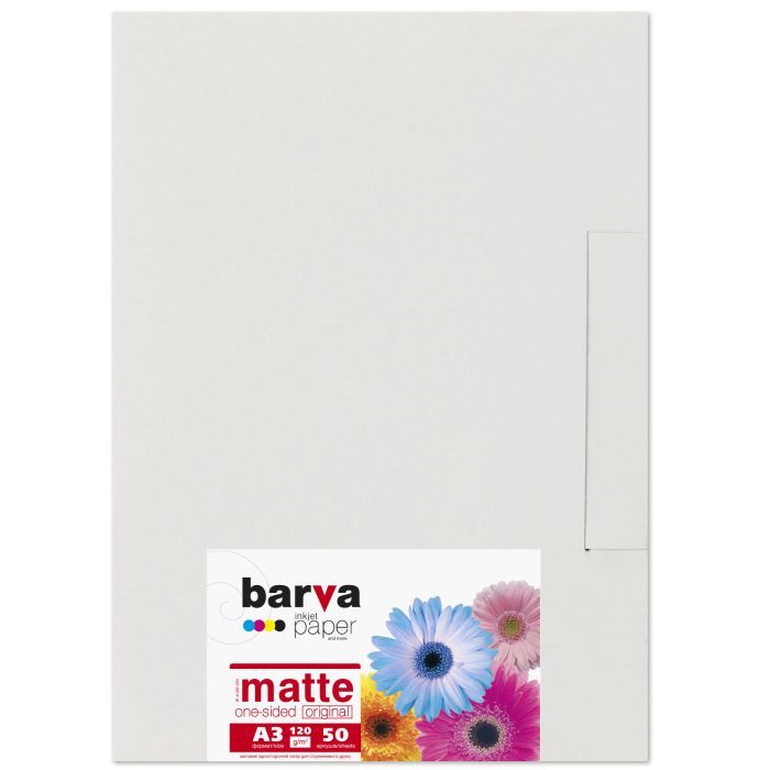 Фотобумага Barva А3, 120 g/m2, matt, 50арк Фото