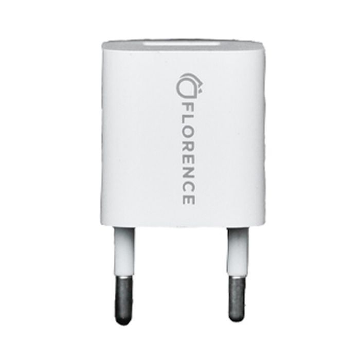 Зарядное устройство Florence 1USB 1A + microUSB cable white Фото
