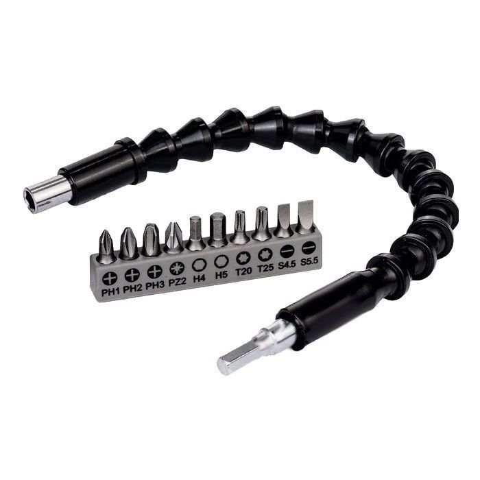 Набор бит Bosch 10 шт + гибкий удлинитель 300 ММ Фото