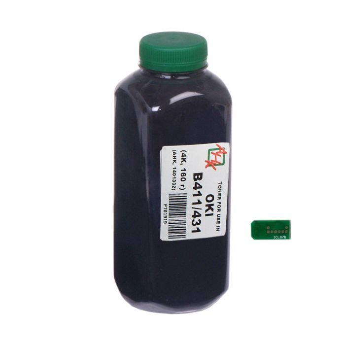 Тонер AHK Oki B411/431, 160г Black +chip Фото