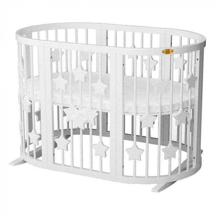 Кроватка Ingvart SMART BED ROUND со звездочками белый Фото