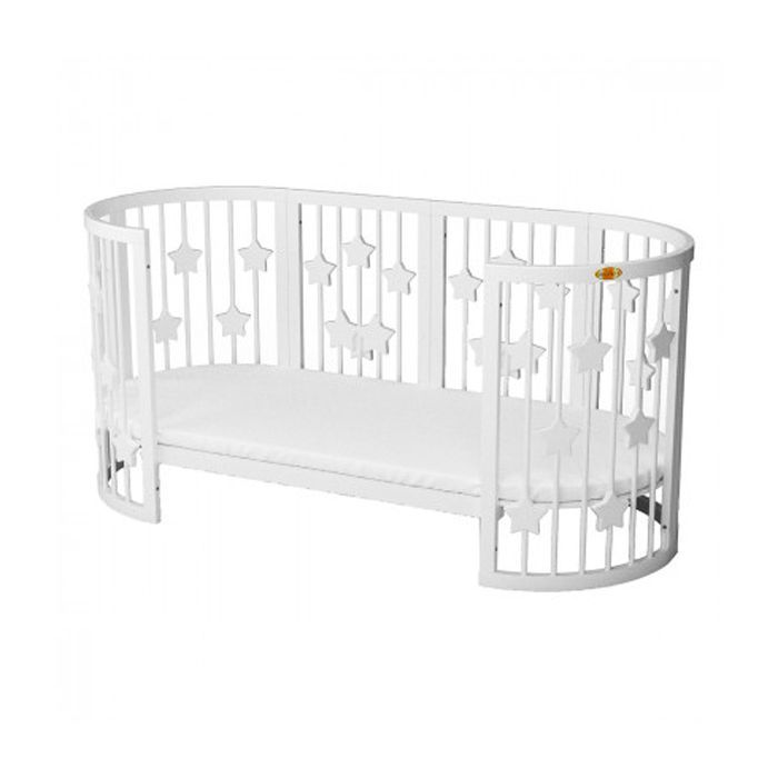 Кроватка Ingvart SMART BED ROUND со звездочками белый Фото 2