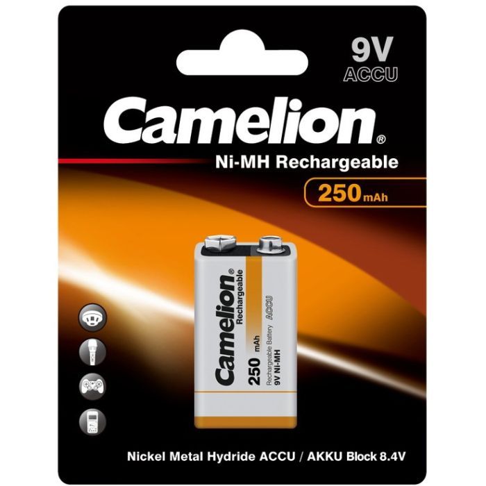 Аккумулятор Camelion Крона 250mAh Ni-MH * 1 6F22-1BL Фото
