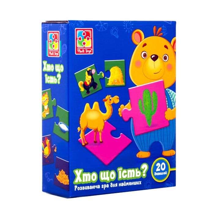 Развивающая игрушка Vladi Toys Кто что ест , украинский язык Фото