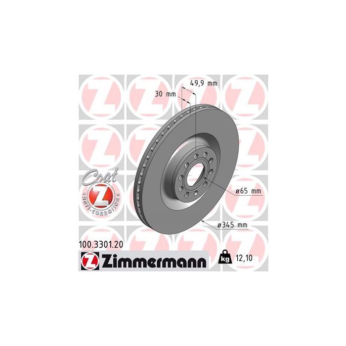 Тормозной диск ZIMMERMANN 100.3301.20 Фото