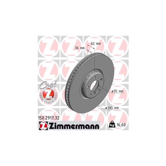Тормозной диск ZIMMERMANN 150.2917.32 Фото