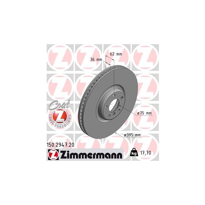 Тормозной диск ZIMMERMANN 150.2947.20 Фото