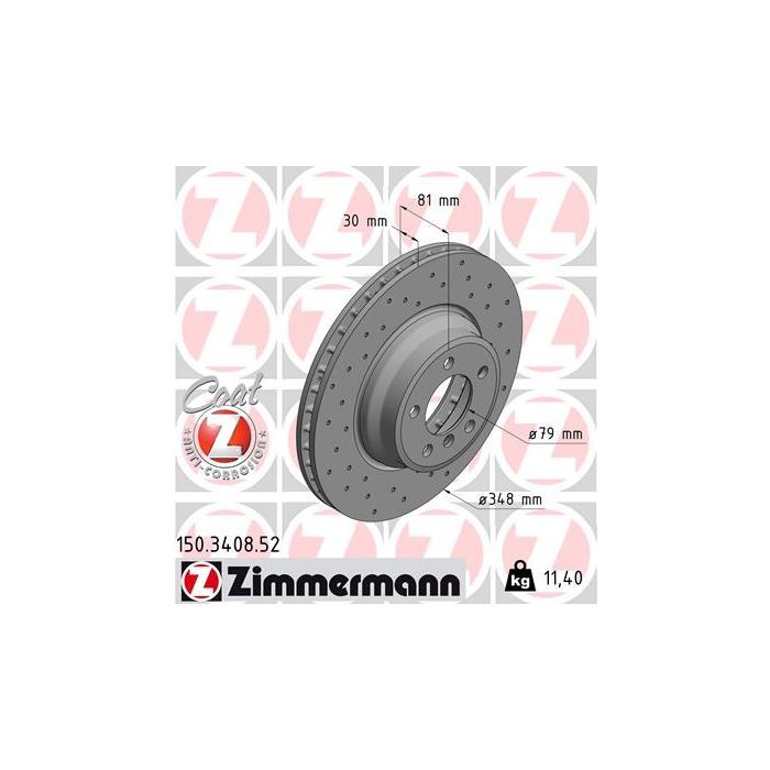 Тормозной диск ZIMMERMANN 150.3408.52 Фото