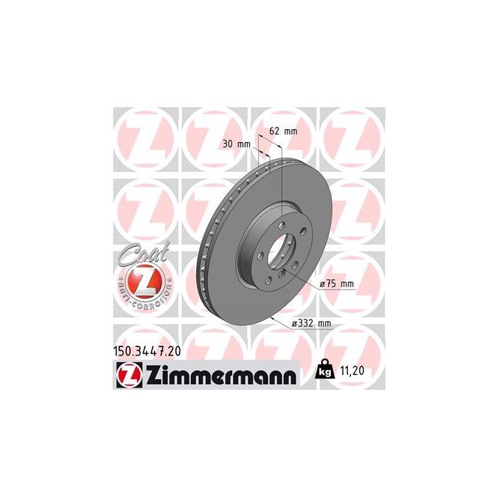 Тормозной диск ZIMMERMANN 150.3447.20 Фото