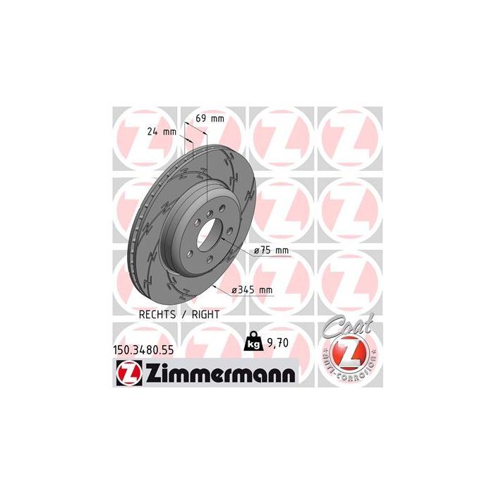 Тормозной диск ZIMMERMANN 150.3480.55 Фото