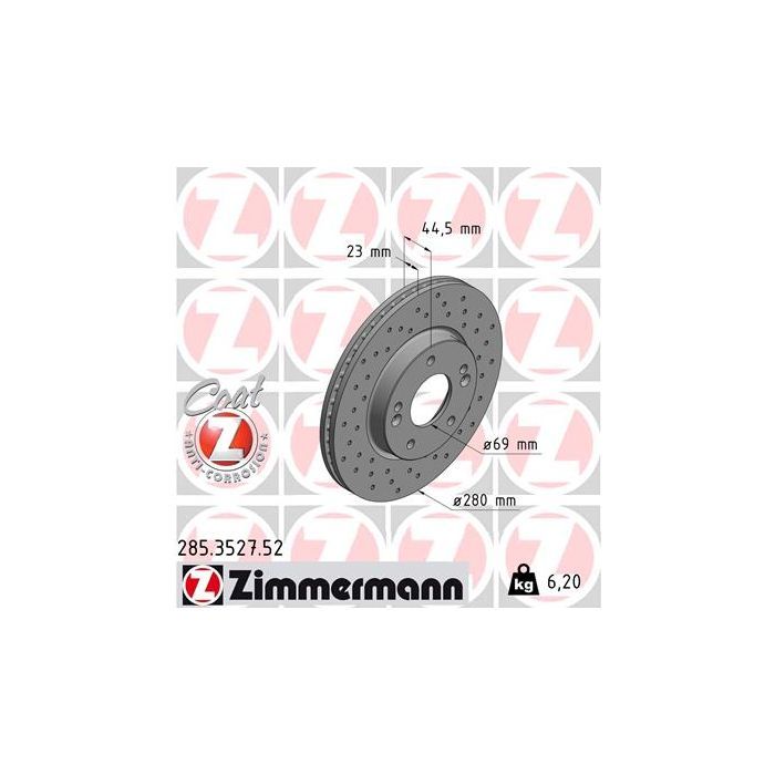 Тормозной диск ZIMMERMANN 285.3527.52 Фото