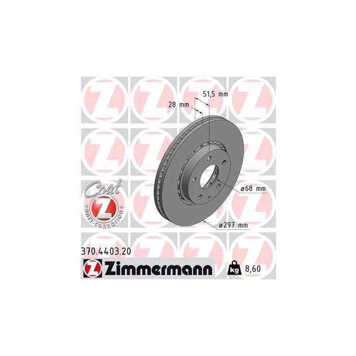 Тормозной диск ZIMMERMANN 370.4403.20 Фото