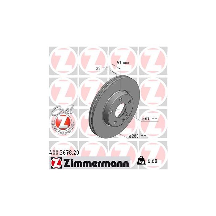 Тормозной диск ZIMMERMANN 400.3678.20 Фото