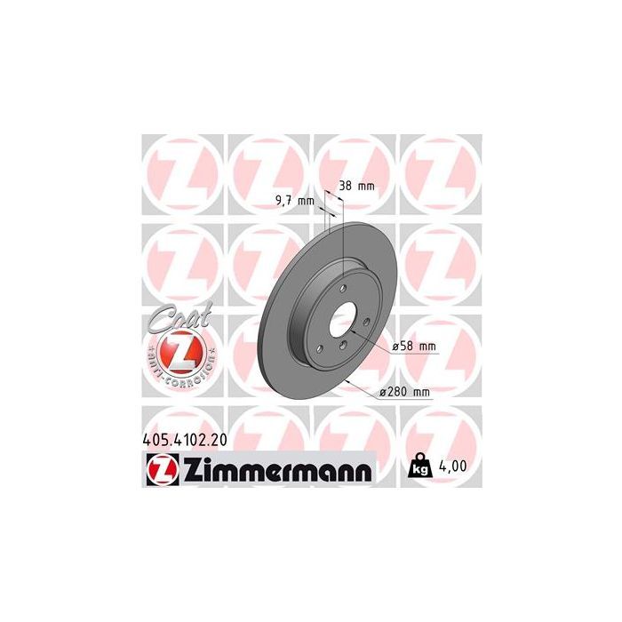 Тормозной диск ZIMMERMANN 405.4102.20 Фото
