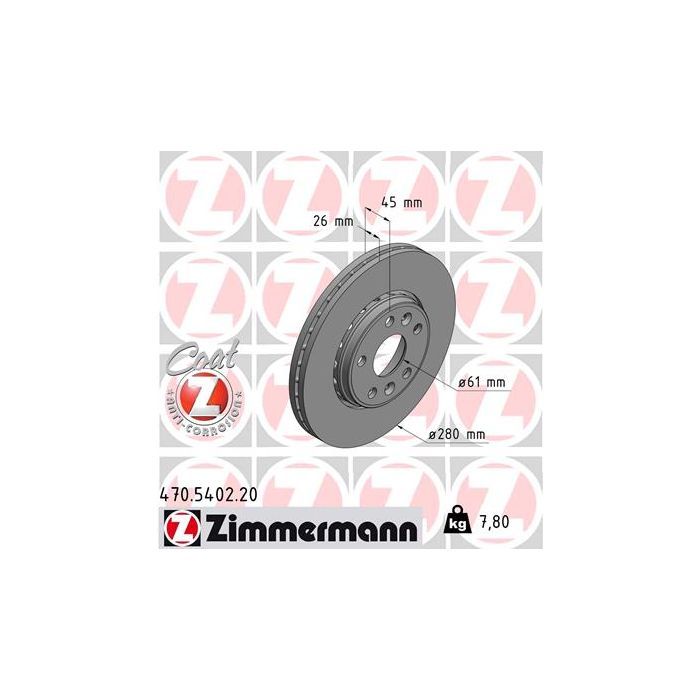 Тормозной диск ZIMMERMANN 470.5402.20 Фото