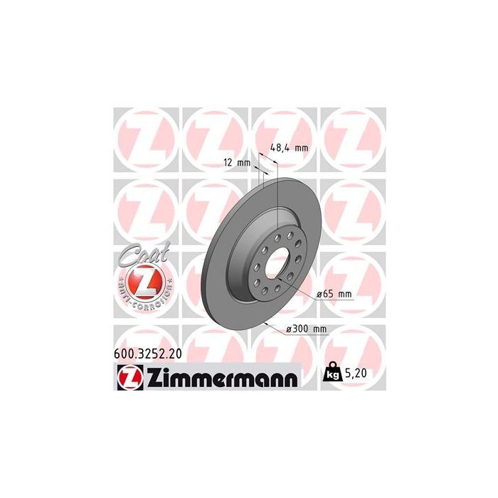 Тормозной диск ZIMMERMANN 600.3252.20 Фото