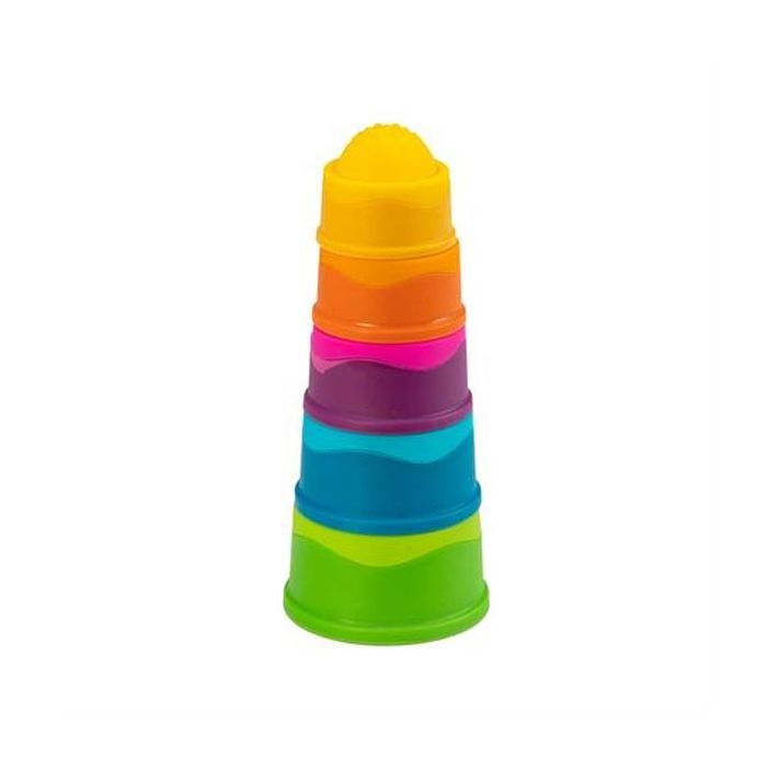 Развивающая игрушка Fat Brain Toys Пірамідка тактильна Чашки dimpl stack Фото