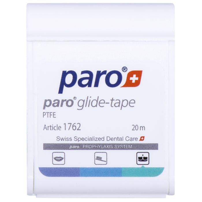 Зубная нить Paro Swiss glide-tape стрічка тефлонова 20 м Фото