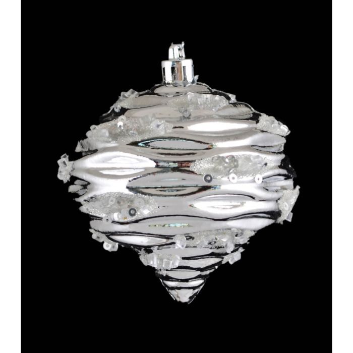 Елочная игрушка YES! Fun Кришталь куля срібло 8 см Фото