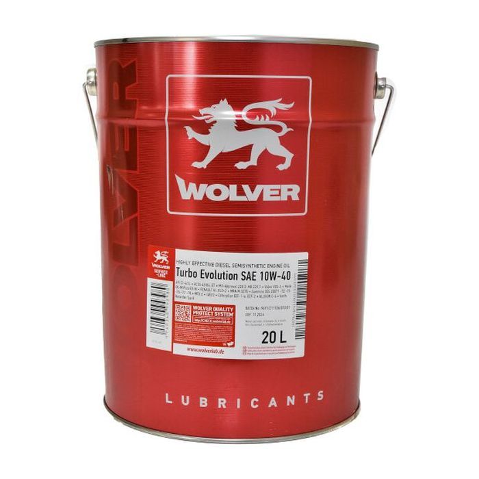 Моторное масло Wolver Turbo Evolution 10W-40 20л Фото