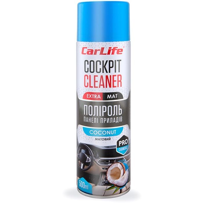 Автополироль CarLife Cockpit Cleaner EXTRA MAT Кокос 500мл Фото