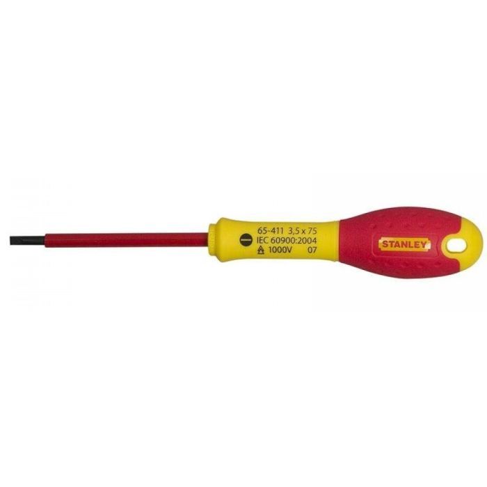 Отвертка Stanley FatMax, шлицевая, SL 3.5х75мм, 1000 В Фото