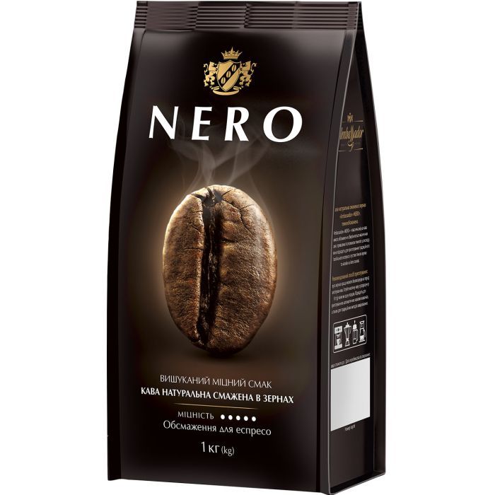 Кофе Ambassador в зернах 1000г пакет, "Nero" Фото