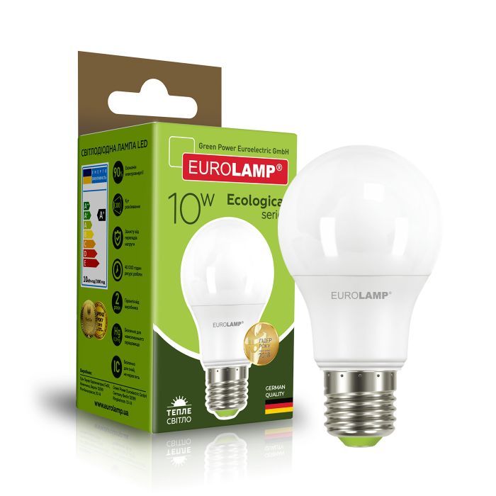 Лампочка Eurolamp LED А60 10W E27 3000K 220V Фото