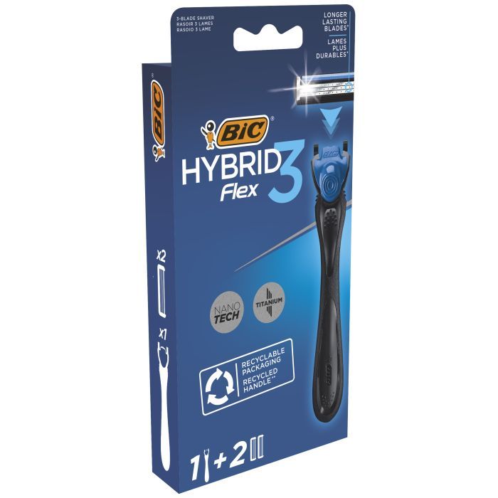 Бритва Bic Flex 3 Hybrid з 2 змінними картриджами Фото
