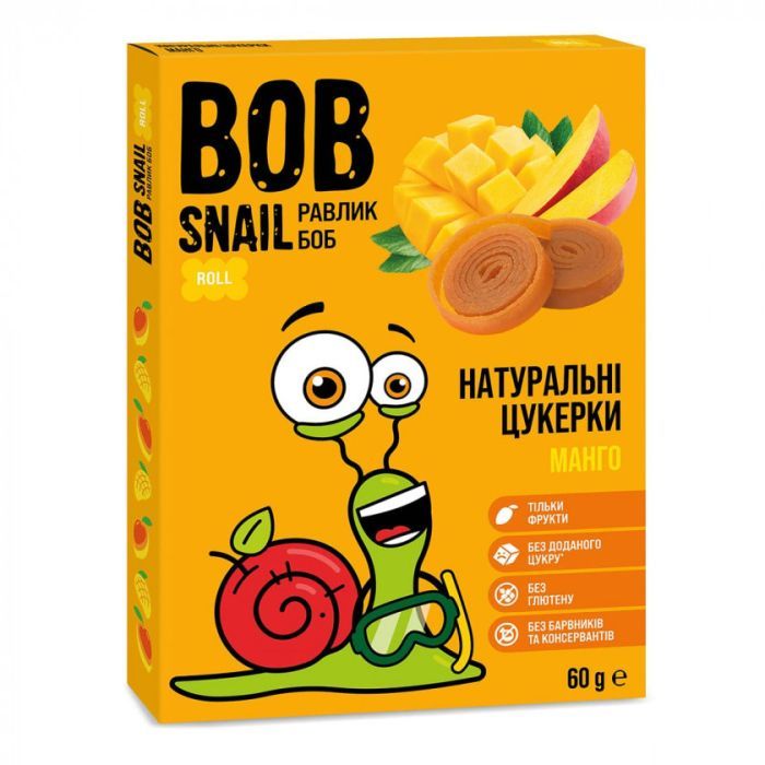 Конфета Bob Snail Равлик Боб натуральні Мангові 60 г Фото