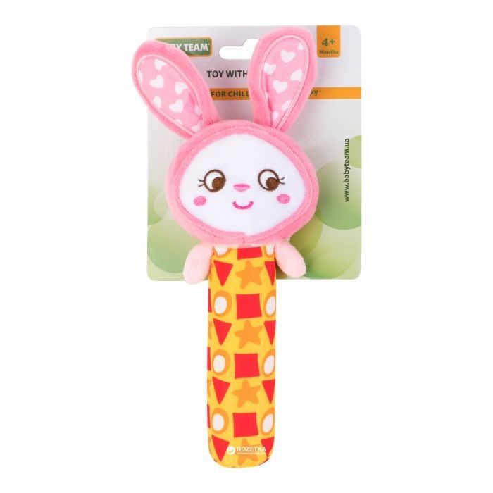 Погремушка Baby Team с пищалкой Зайчик Фото