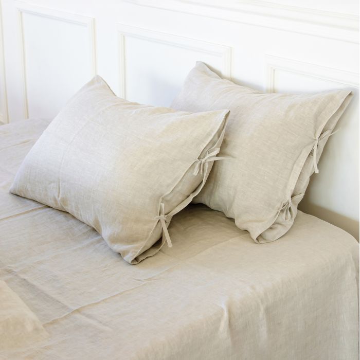 Наволочка MirSon Лен Natural Linen 50х70 Grey sky Фото