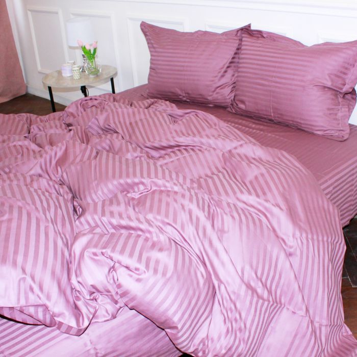 Постельное белье MirSon Satin 30-0008 SmokyPink 160х220 Сімейний Фото