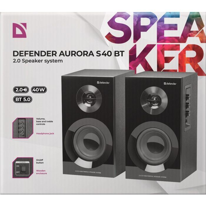 Акустическая система Defender Aurora S40 Bluetooth Black Фото 4