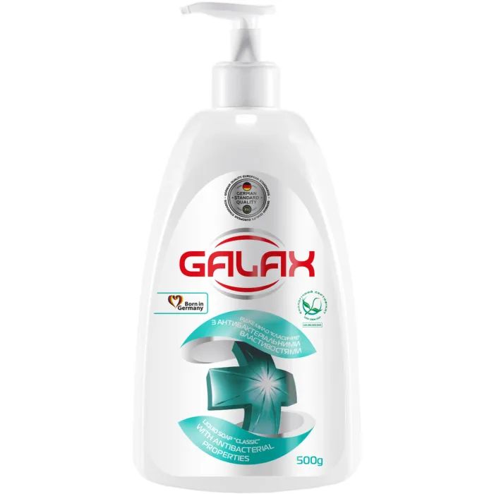 Жидкое мыло Galax Класичне З антибактеріальними властивостями 500 г Фото