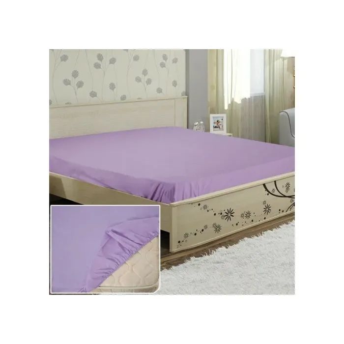 Простынь Ярослав на резинке бязь 06 сиреневый 200х180х20 Фото